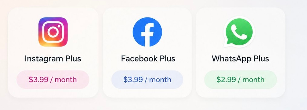 Meta ra mắt các gói “Plus” mới cho Instagram, Facebook và WhatsApp