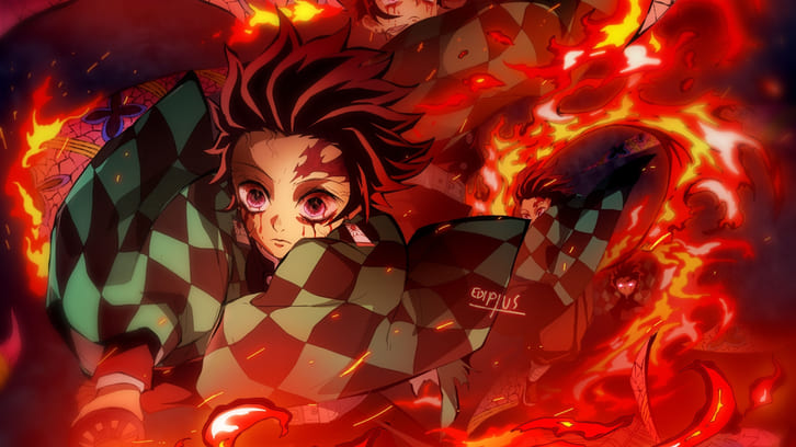 Hình nền anime Thanh Gươm Diệt Quỷ nổi bật với tạo hình nhân vật siêu hút mắt