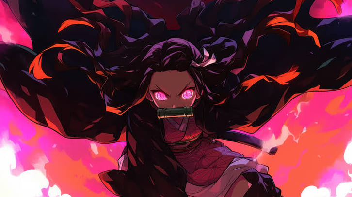 Hình nền anime Thanh Gươm Diệt Quỷ nổi bật với tạo hình nhân vật đẹp mắt.