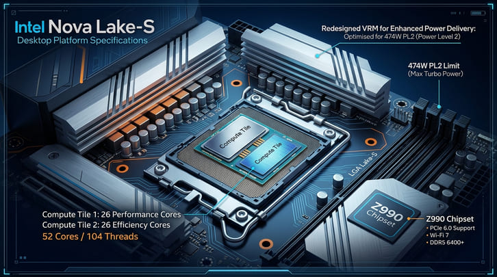 Intel được cho là chuẩn bị bổ sung hai CPU Nova Lake-S mới