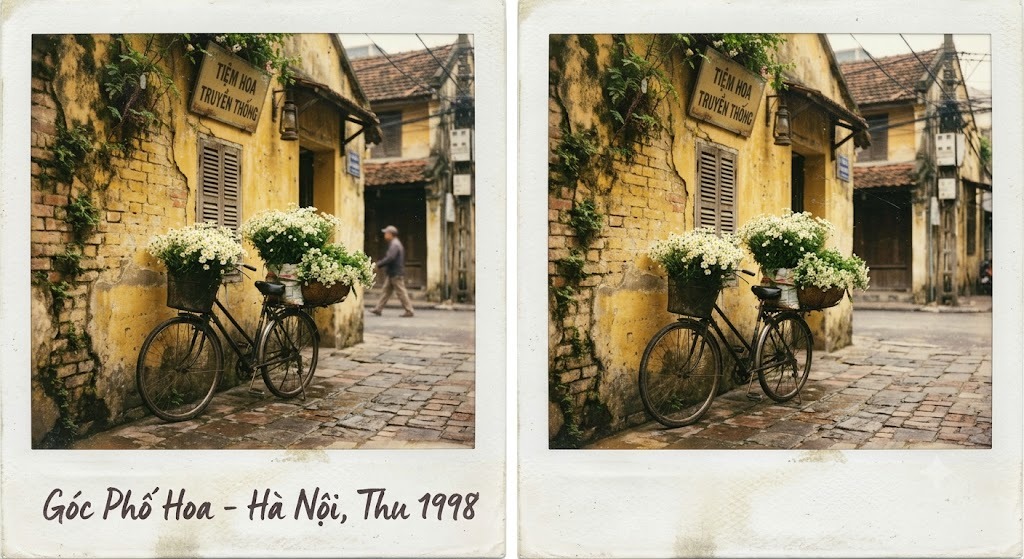 Prompt tạo hình Góc phố cổ Polaroid