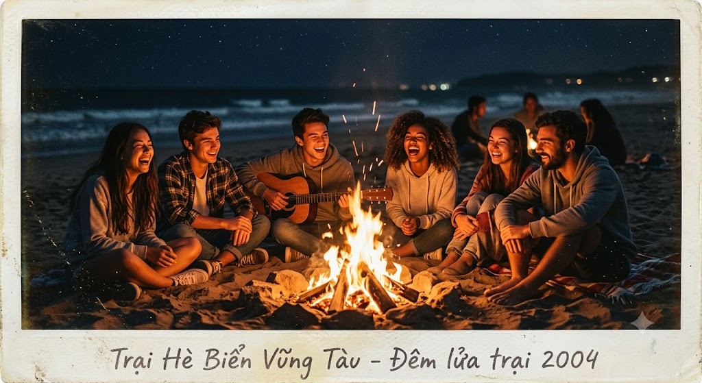 Prompt tạo hình kỷ niệm nhóm bạn