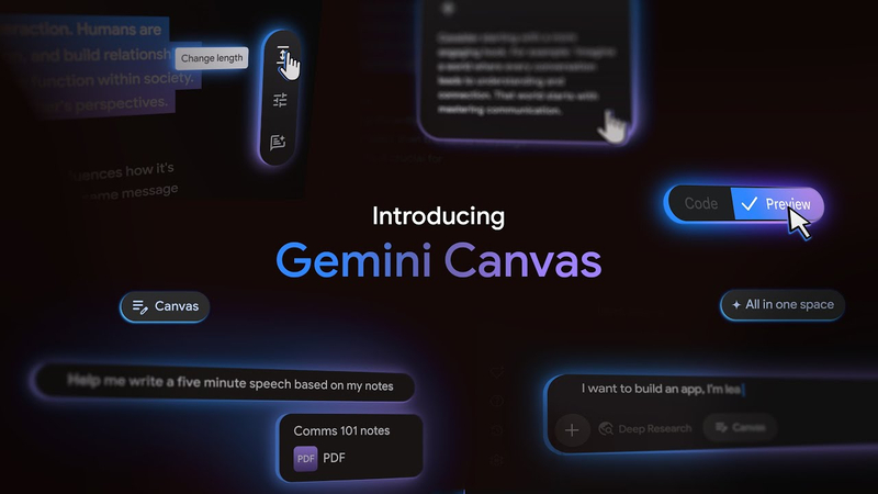 Làm việc trực tiếp trên Gemini Canvas